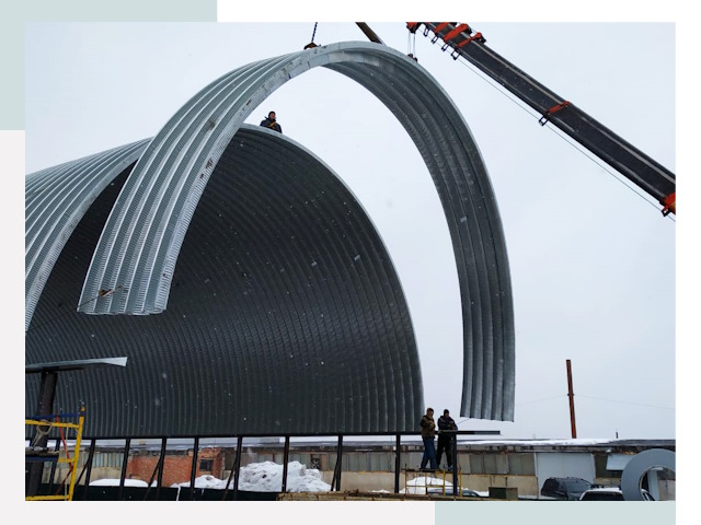 Полукруглые ангары в Кыштыме